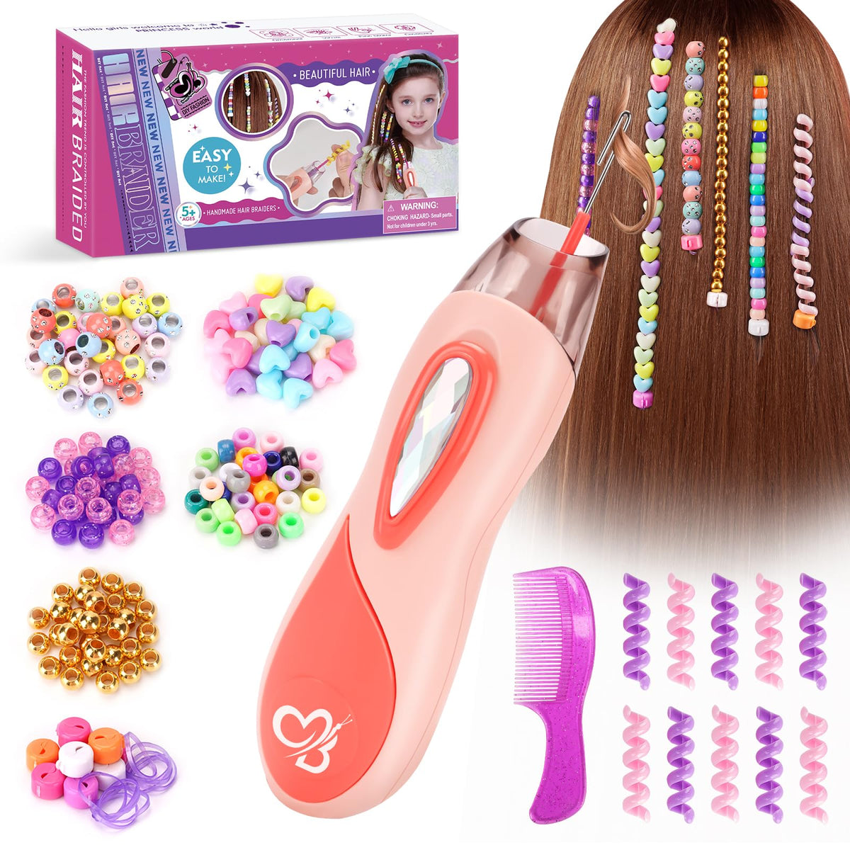Hair Beads for Girls, Hair Accessories Gifts for 5 6 7 8 9 10 Year Old Kids