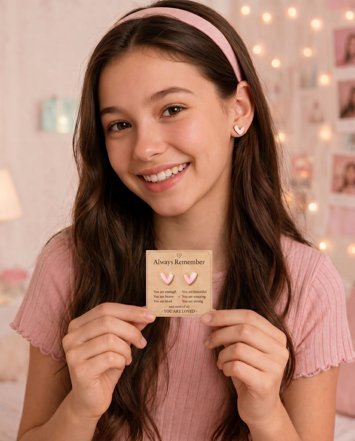 Hypoallergenic Heart Stud Earrings for Girls Kids Teen Tween Gifts for Girl