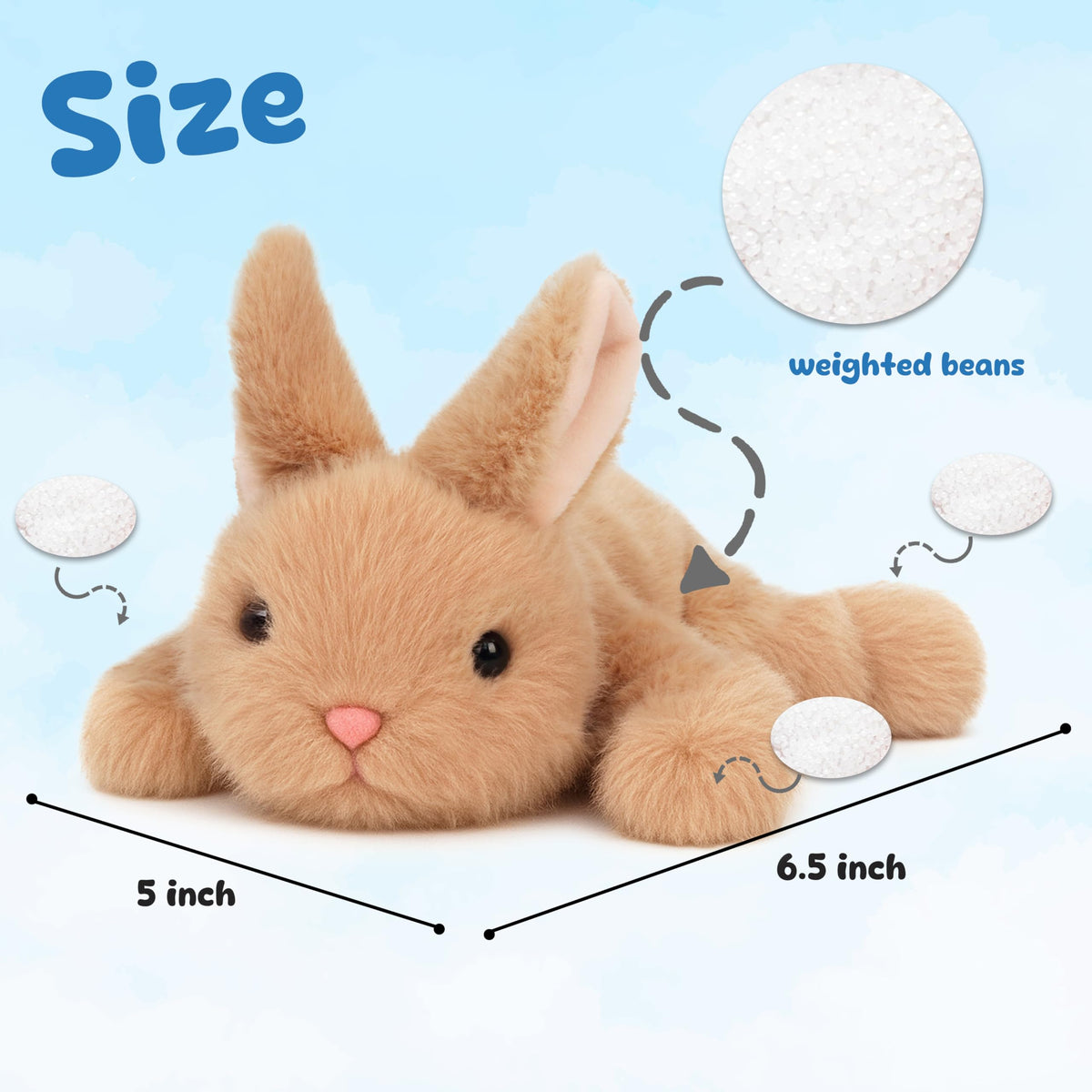 Mushymallow Adorable Brown Bunny Stuffed Animal Birthday Gifts for Kids