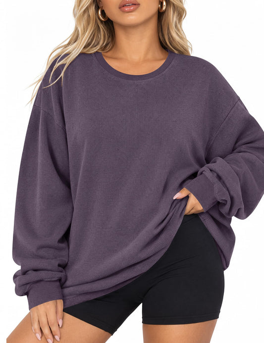 LOMON Plus Size Cute Sweatshirts for Women Long Sleeve Crewneck Hoodies