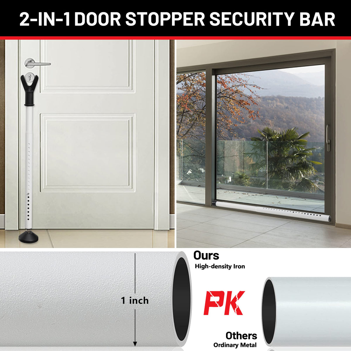 Keplrend Door Security Bar Two-Pack