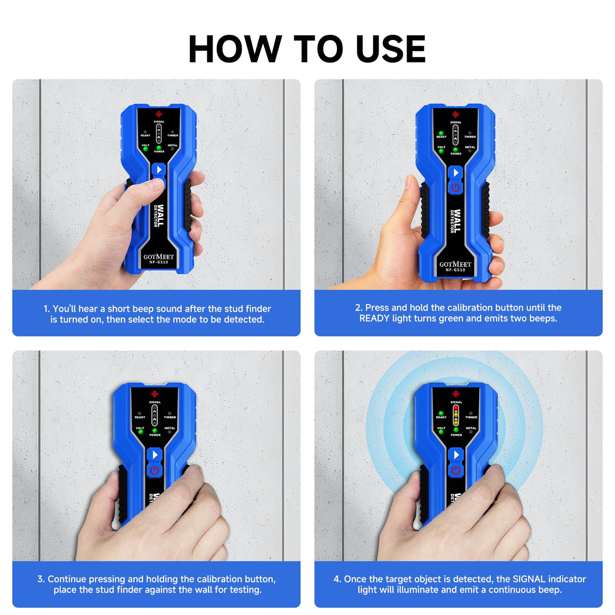 GOTMEET Stud Finder ��� Electronic 3-in-1 Stud Detector with Smart