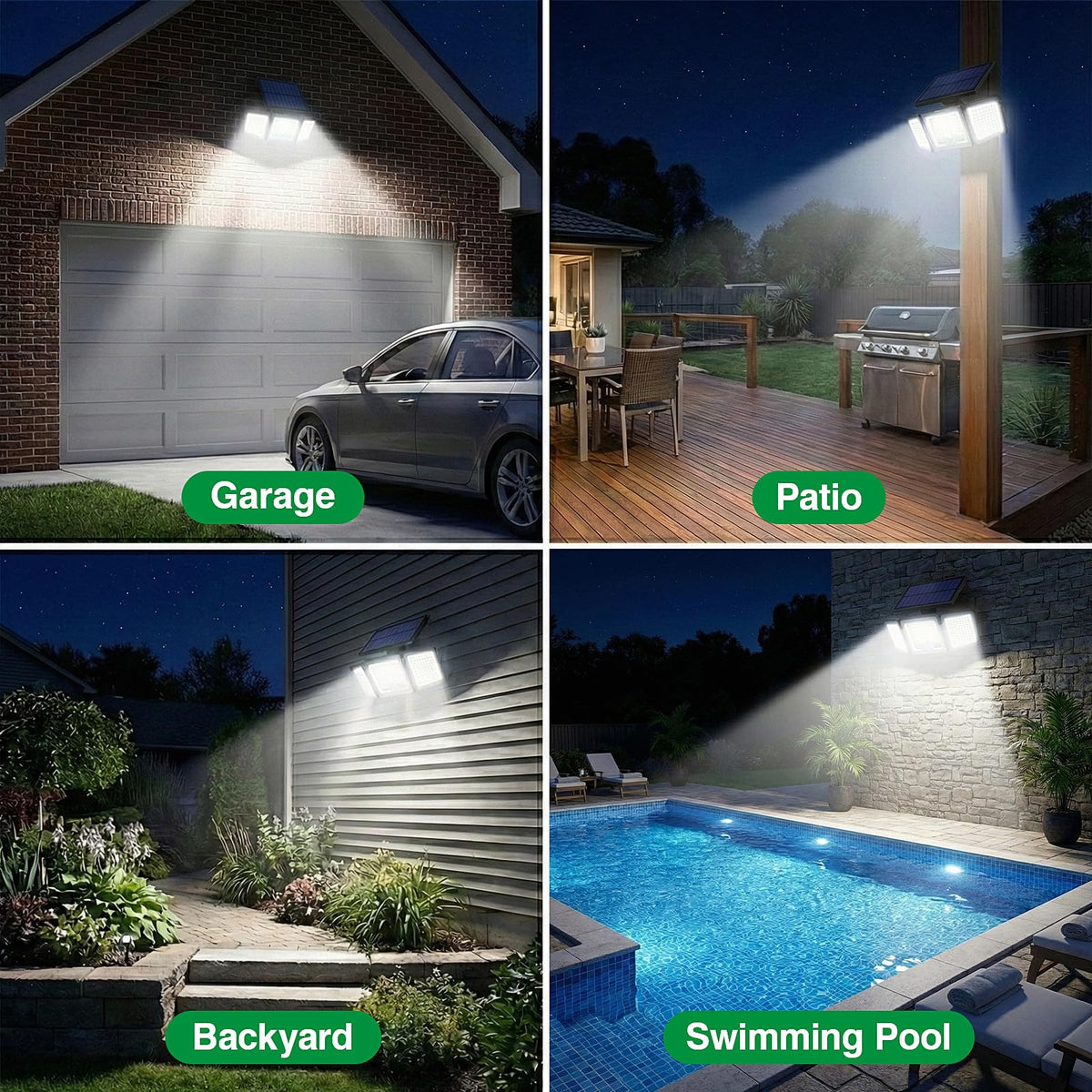 CLAONER Solar Motion Floodlights Two-Pack