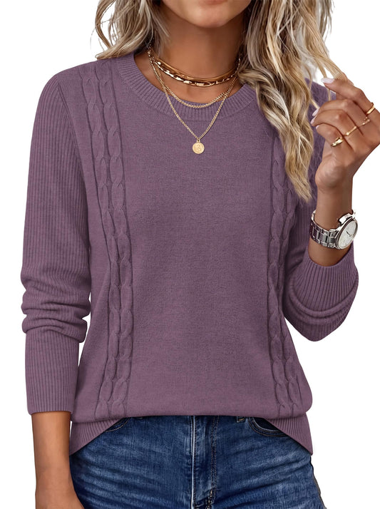 Sweaters for Women's Clothing Cozy Sweaters Fall Clothes 2026 Grey Purple S