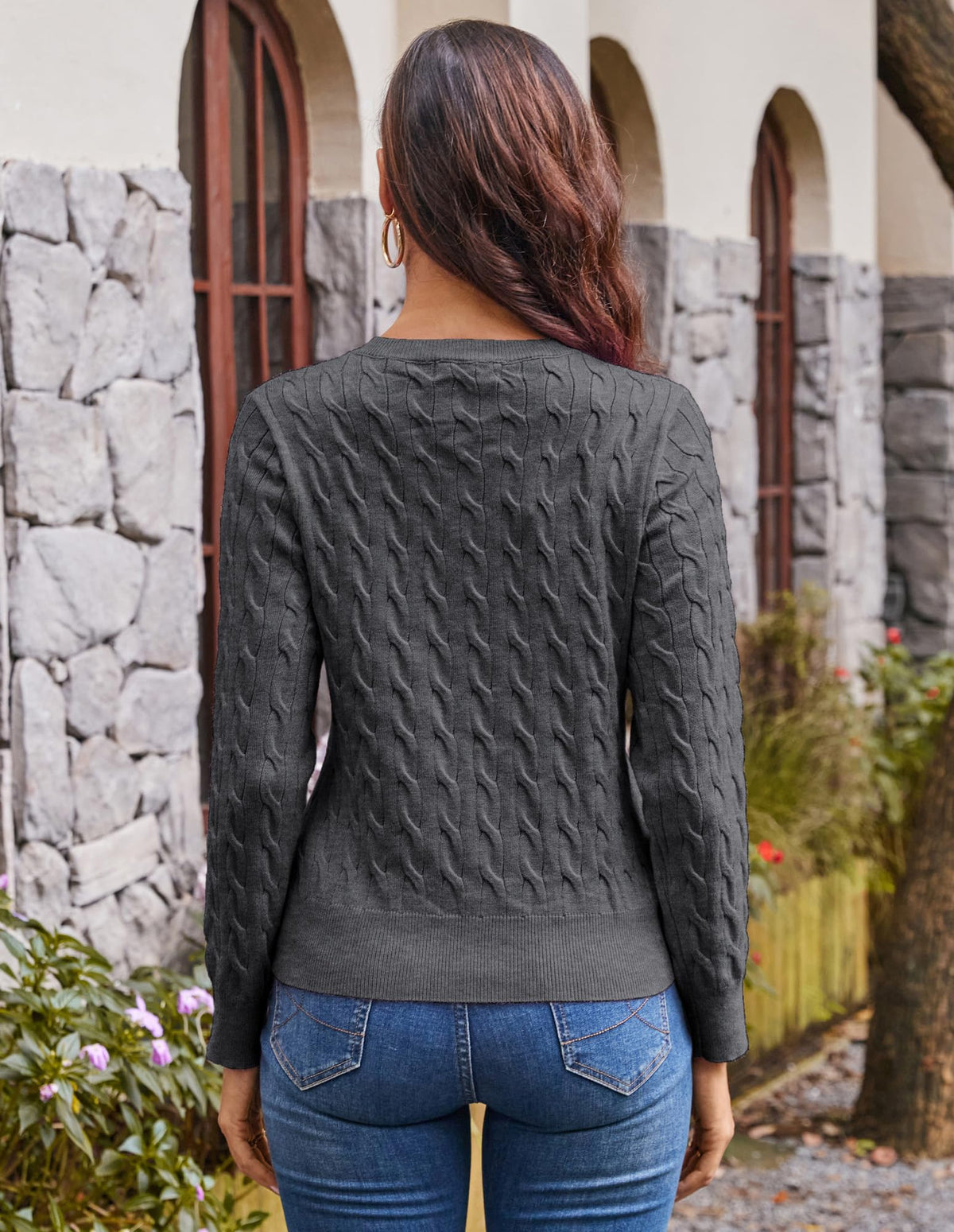 GRACE KARIN Cable Knit Cardigan Sweaters for Women Lightweight Fall Outfits