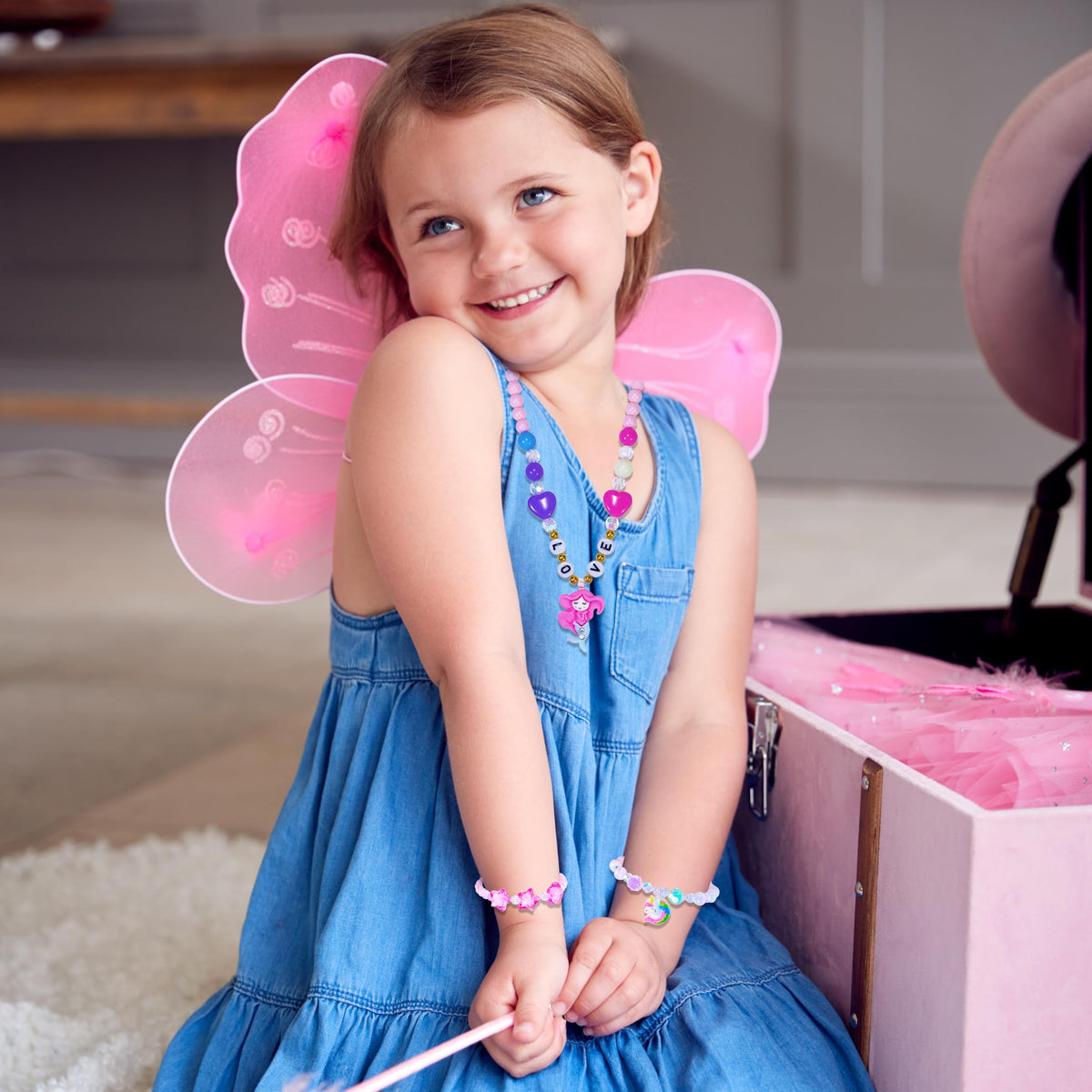 SIELEVIN Little Girl Jewelry for Kids Girls Necklace Bracelet Set Gifts