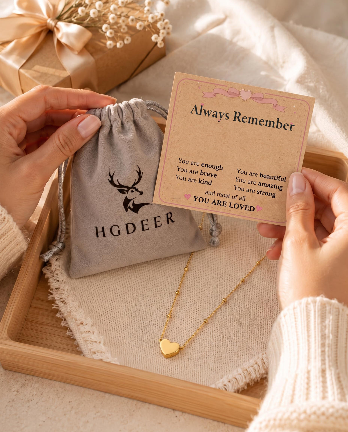 HGDEER Heart Nceklace for Girls Teens Tween Gifts