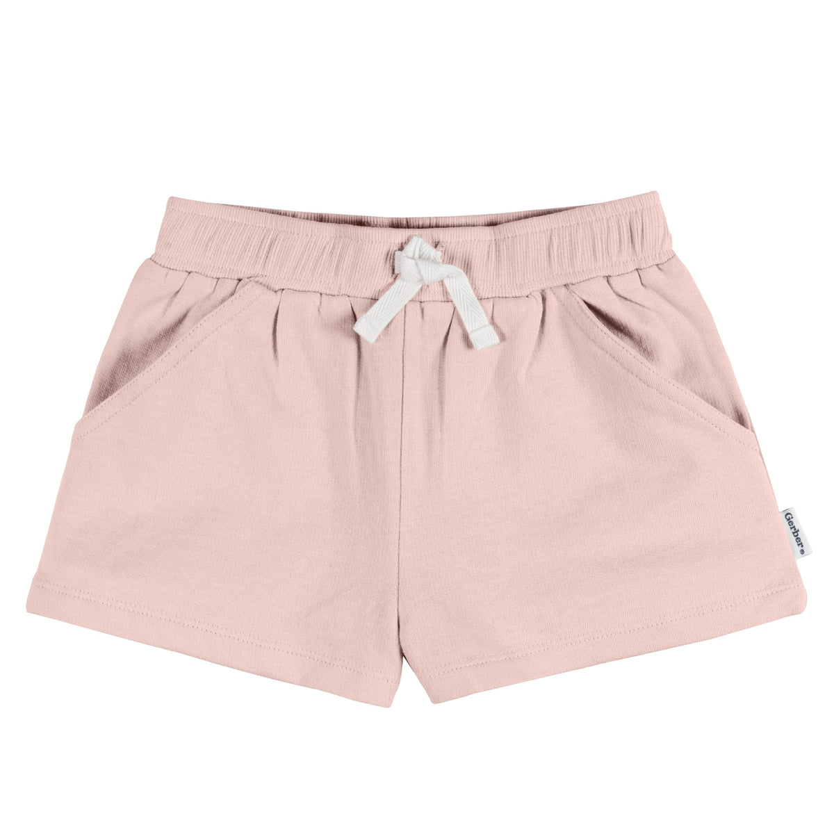 Gerber Baby Girls' Toddler 3-Pack Pull-On Knit Shorts, Pink/White/Navy, 12 Months