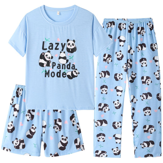 Hupohoi Girls Panda Pajama Set