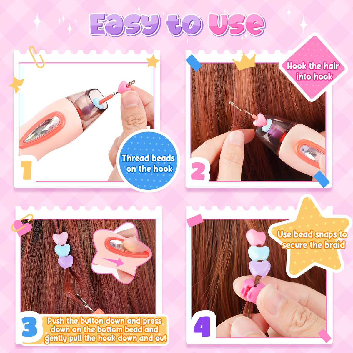 Hair Beads for Girls, Hair Accessories Gifts for 5 6 7 8 9 10 Year Old Kids