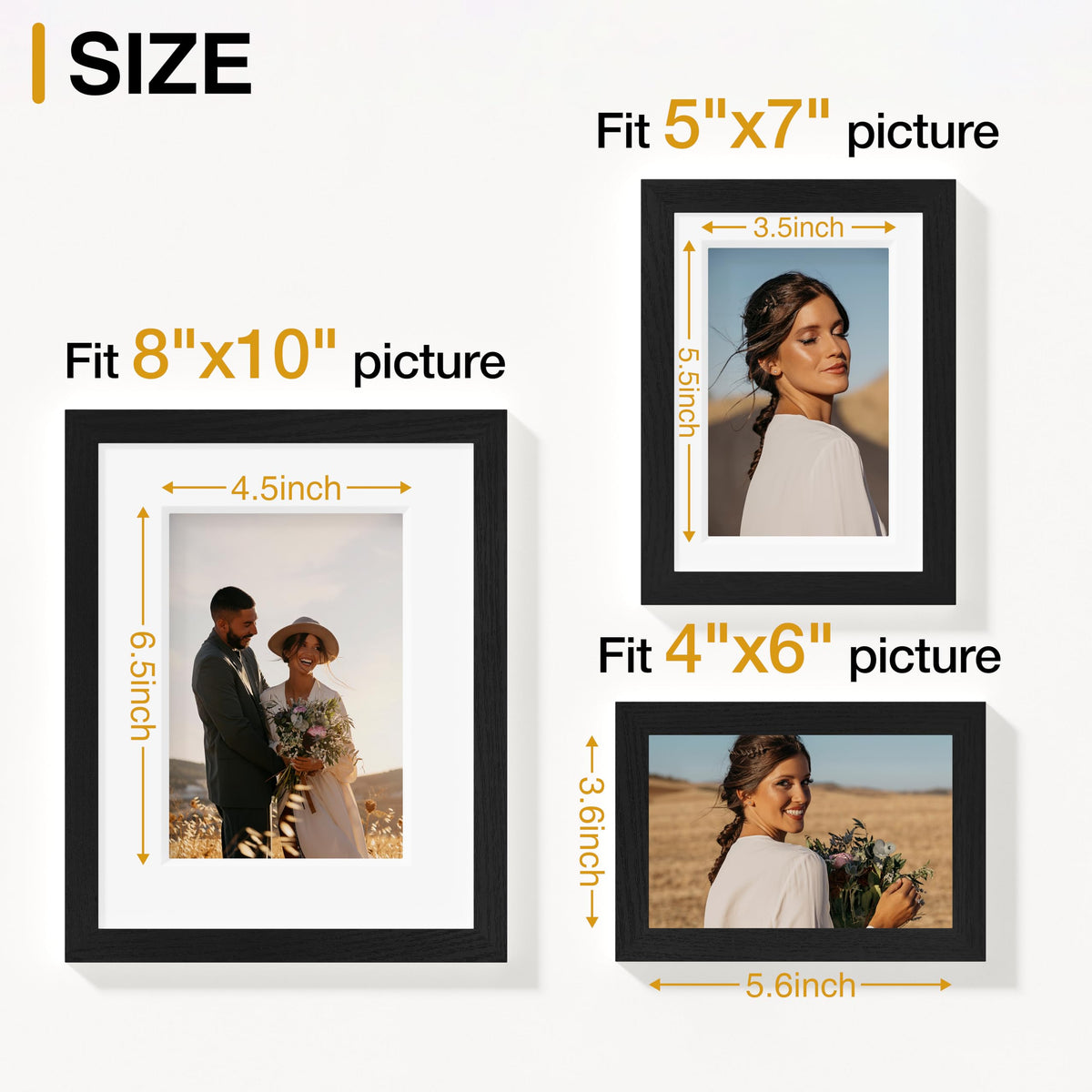 Vittanly 15 Pack Picture Frames Collage Wall Decor, Wall/Tabletop Display