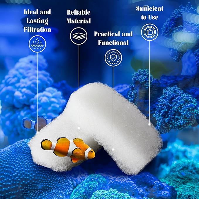 24 Pcs Filter Media Compatible with Fluval 106/107/206/207 Canister Filter Media Aquarium Polishing Pads 5.71 x 2.76 x 1.38 Inches Fish Tank Aquarium Accessories Replacement