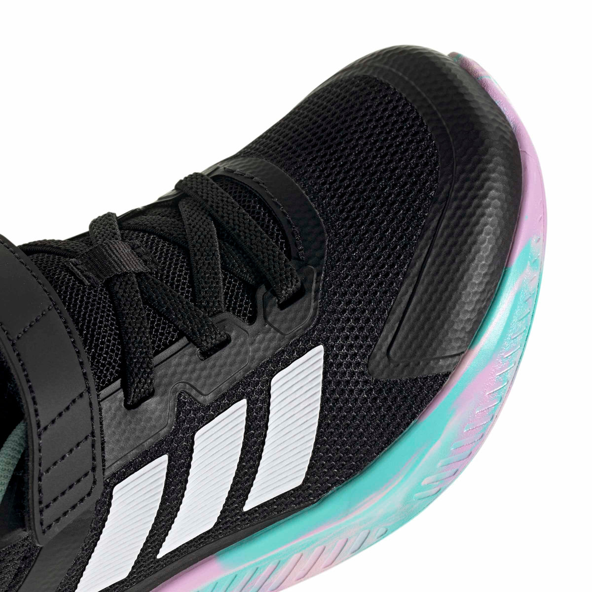 adidas Unisex-Kids Fortarun 4.0, Black/Clear Pink/Flash Aqua, 11.5