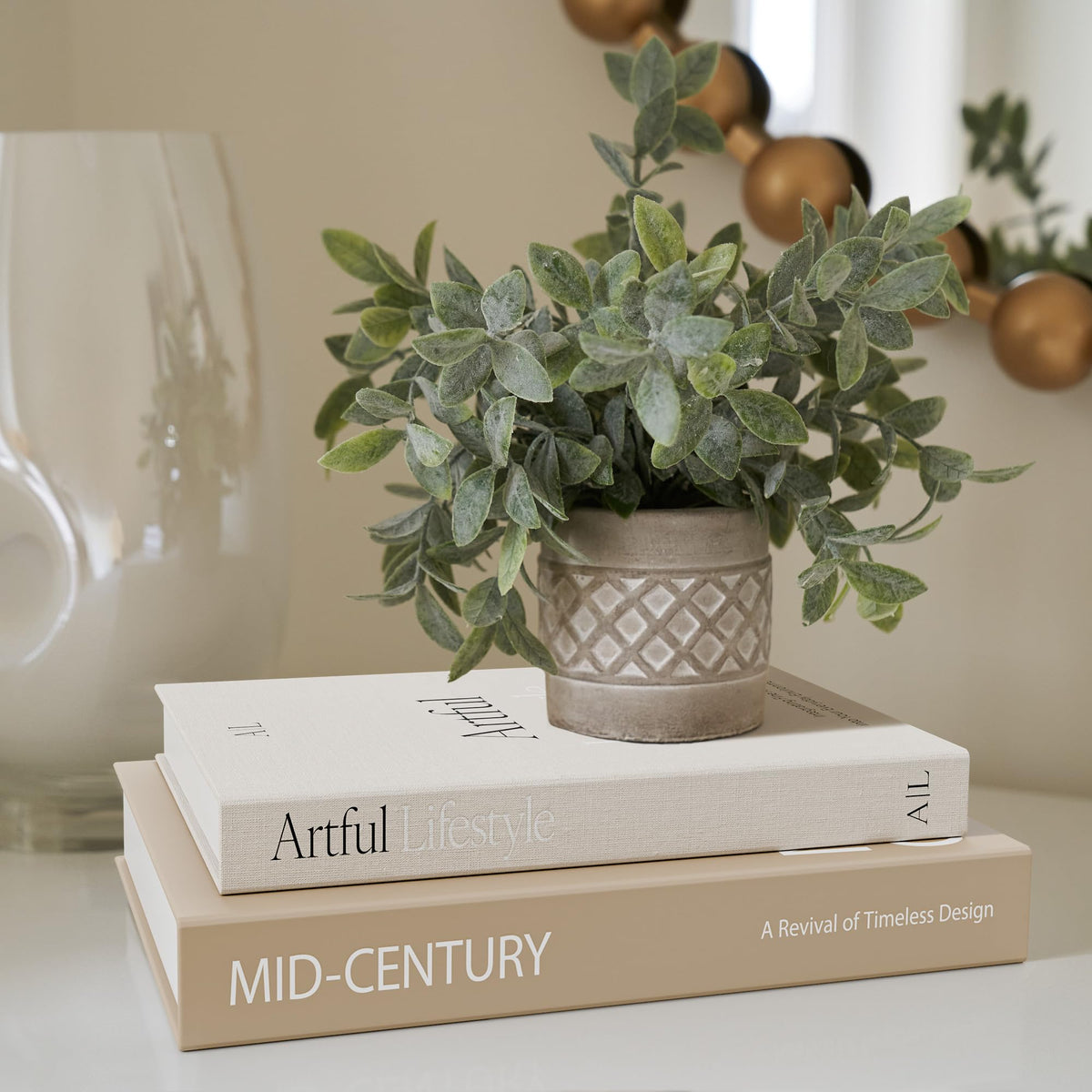 Aesthetic Decorative Books Set of 2 - Stylish Boxes for Coffee Table Decor