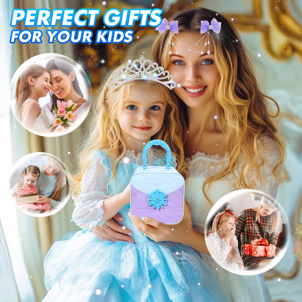 PinkSheep Princess Kids Jewelry for Girls: Toddler Dress Up Unicorn Toy Set