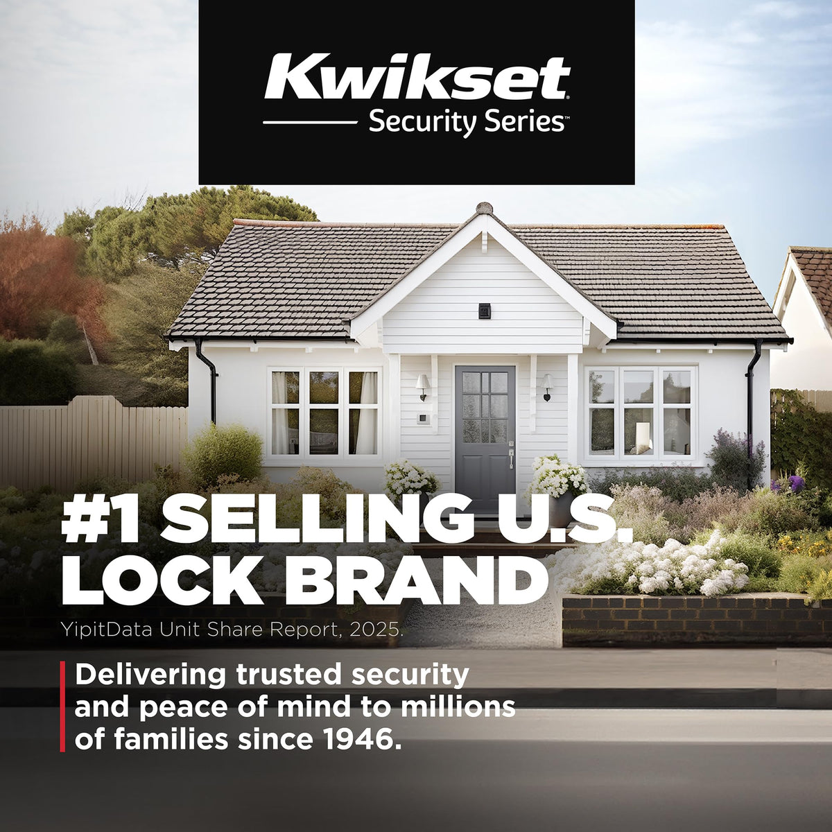 Kwikset Tylo Front Door Lock Handle and Deadbolt Set, Entry Handleset Exterior with Interior Door Knob, Satin Chrome, Pick Resistant SmartKey Rekey Deadbolt Security