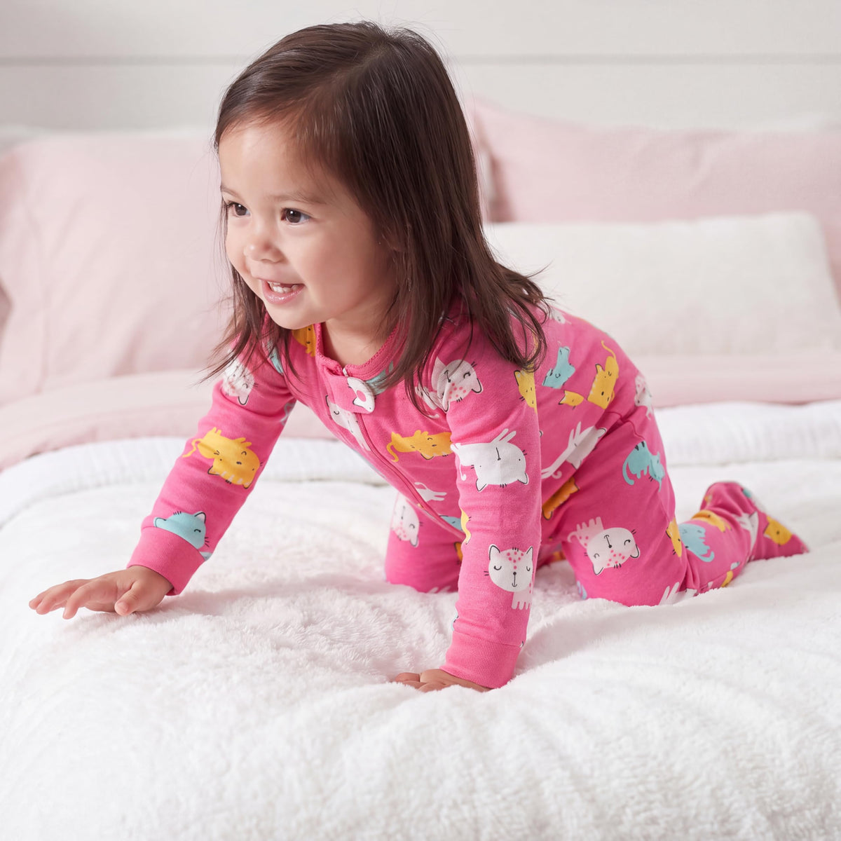 Gerber Baby Girls 4-pack Footed Pajamas And Toddler Sleepers, Unicorns Cats Pink, 18 Months US