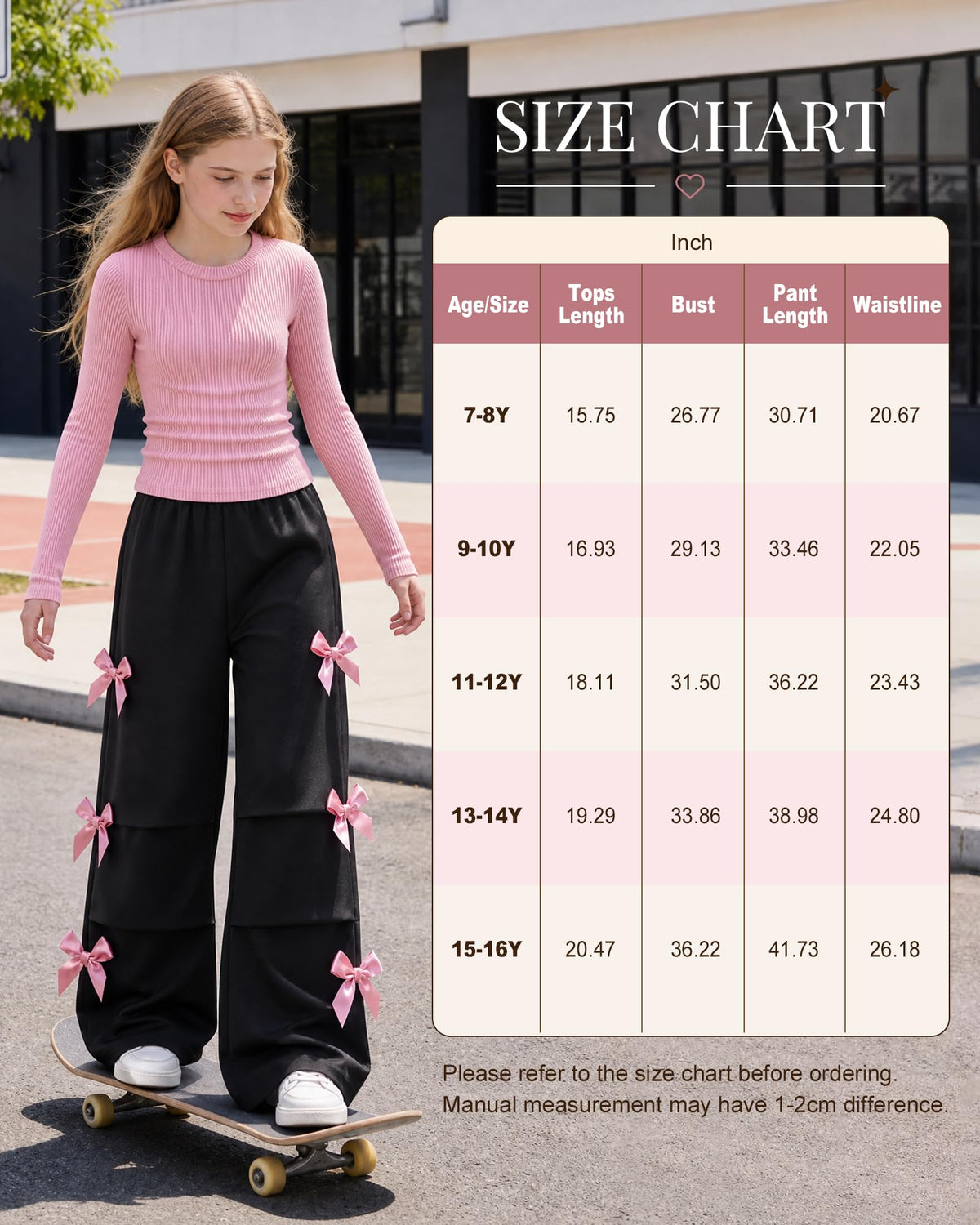 OllieSky Teen Girl Clothes Kid Clothing 11-12Y Top+Wide Leg Pant Outfit