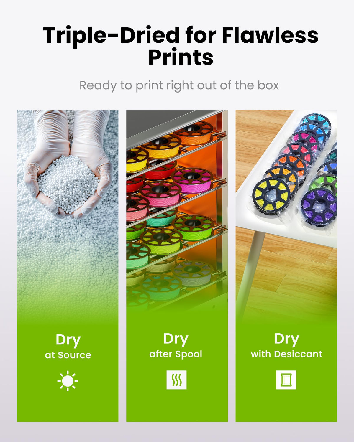MarsWork Pre-Dried PLA Basic, 8 x 250g Bundle for Bambu Lab 3D Printers