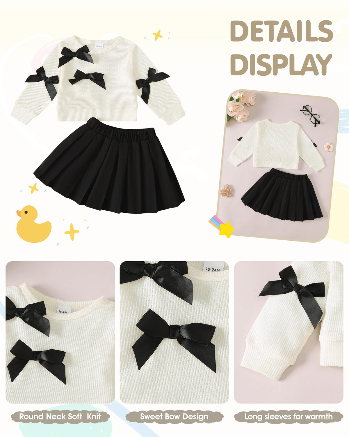 Renotemy Toddler Girl Clothes 4t 5t Cute Fall Winter Girls School Clothes