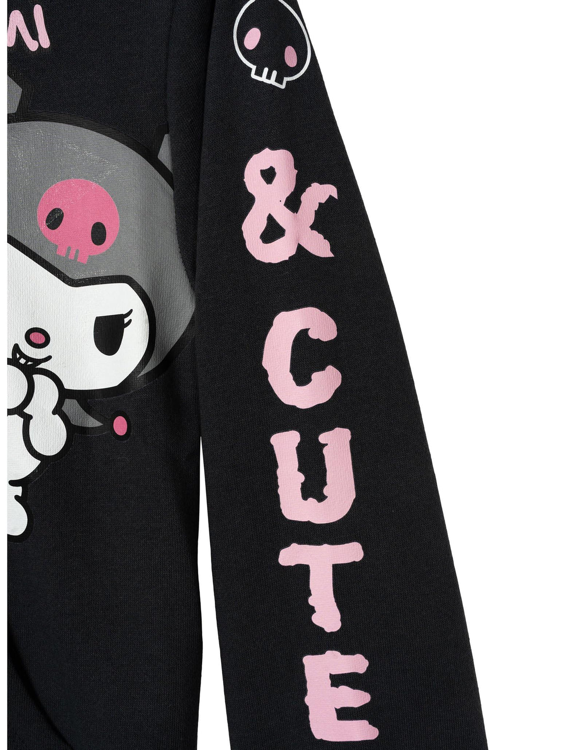 Kuromi Girls Fleece Zip-Up Hoodie