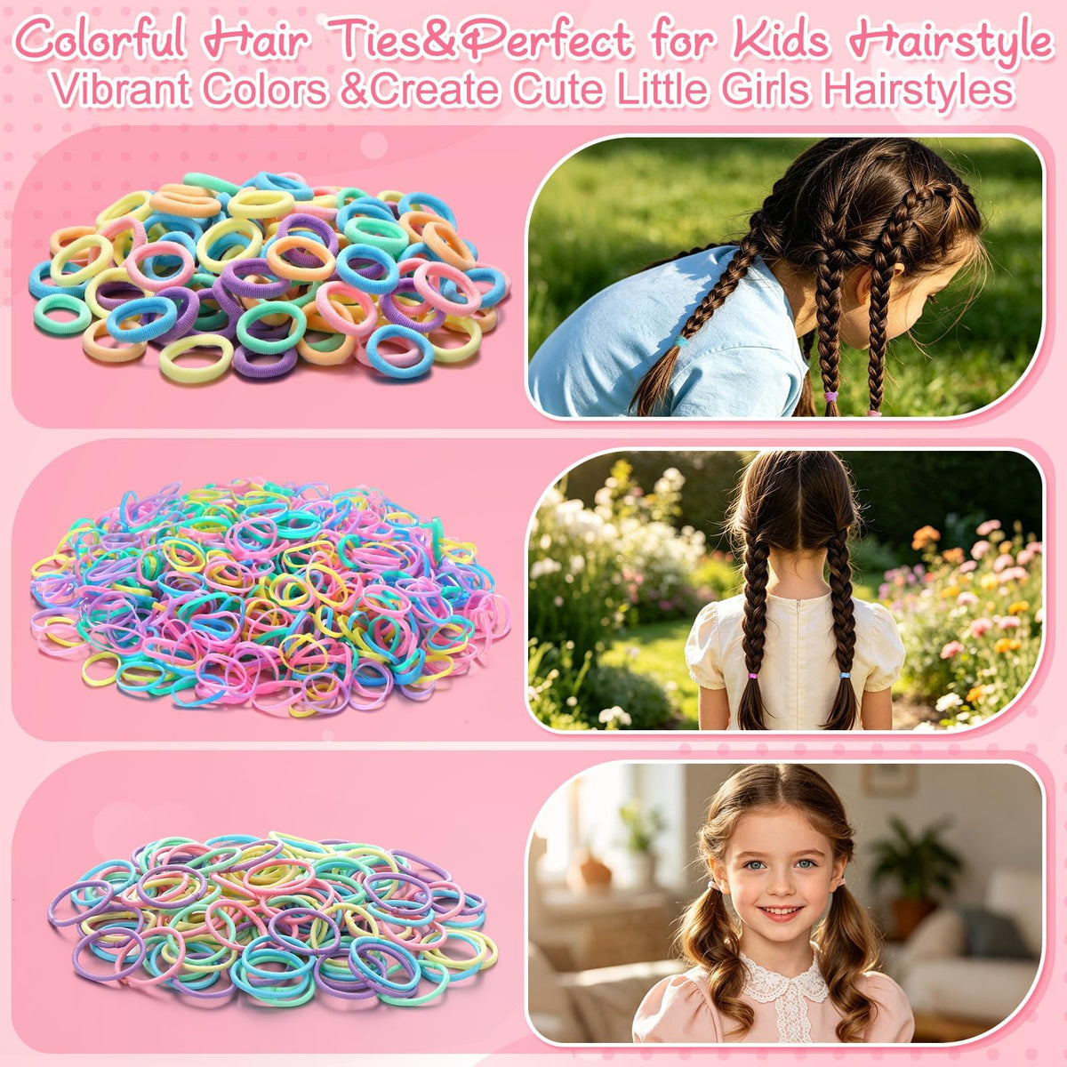 Hair Accessories Organizer with 739 Pcs Baby Hair Ties Hair Clips for Girls