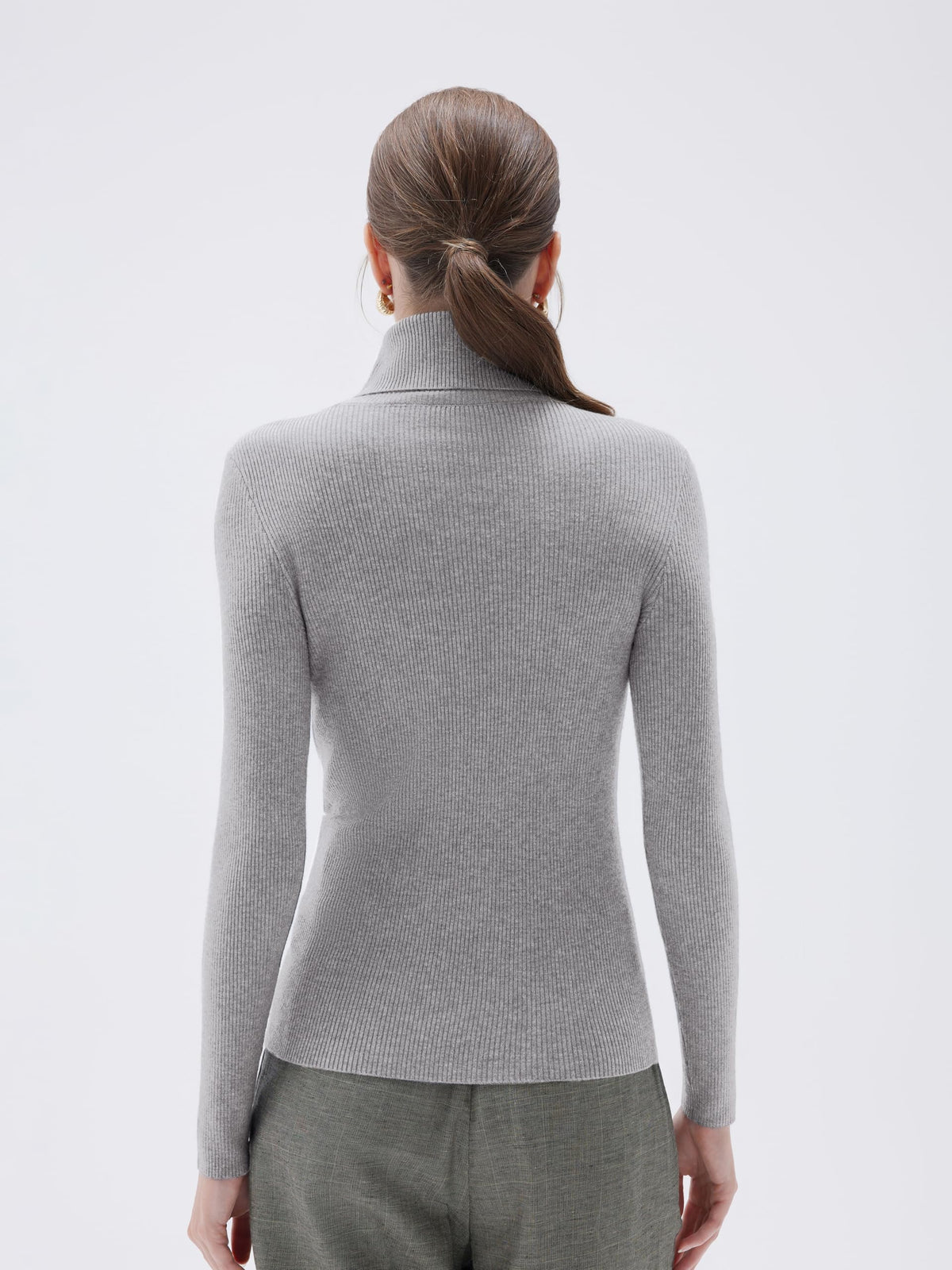 SUUKSESS Women Turtleneck Cashmere Blend Sweater Basic Thermal Tops