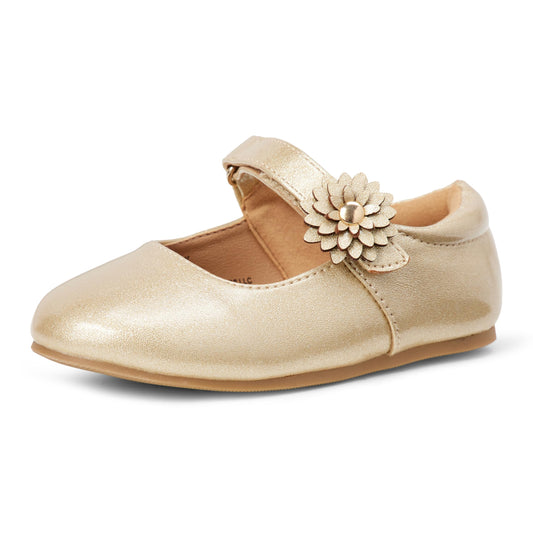 Amazon Essentials Toddler Girls' Mary Jane Flats, Gold Glitter, 10 Toddler