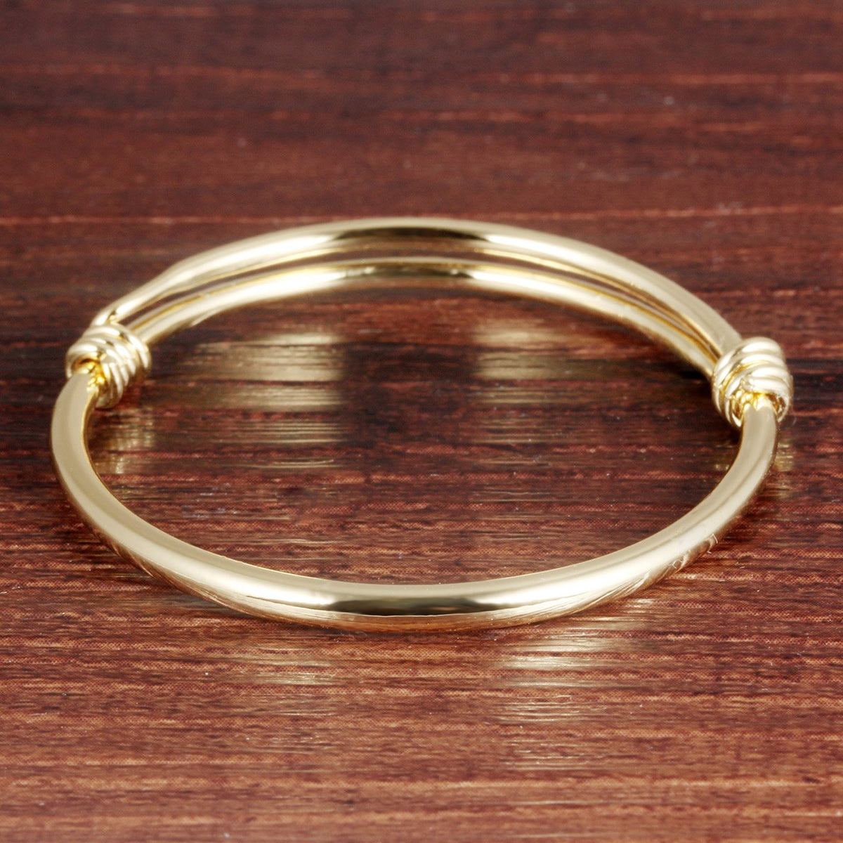 Eymi Children Jewelry 18k Gold Plated Bangle Bracelet for Toddlers Gift Safe Easy Adjustable 4.7" - 5.9" (A: 1 Pcs(Style 1))