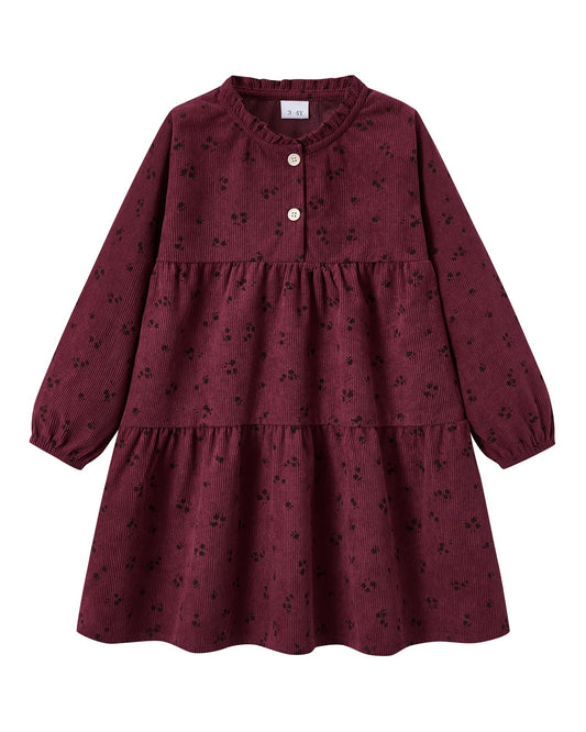 Girls Long Sleeve Red Corduroy Dress Girls Clothes Size 6 7 Fall Outfits