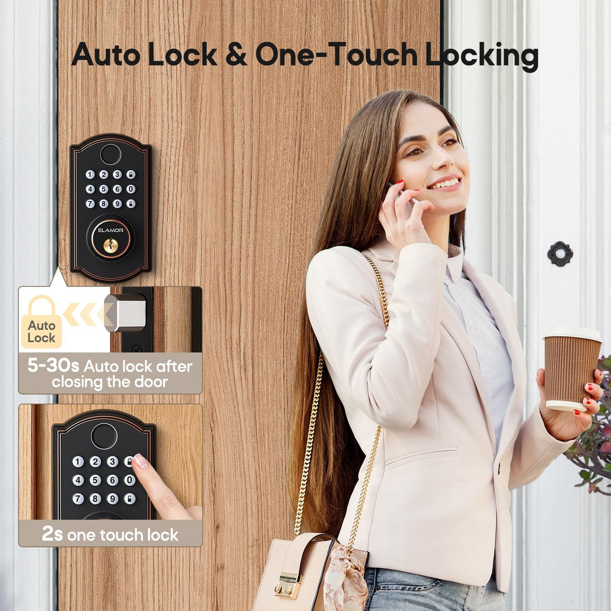 M19 Fingerprint Door Lock, Smart Keyless Entry Deadbolt for Front Door ORB