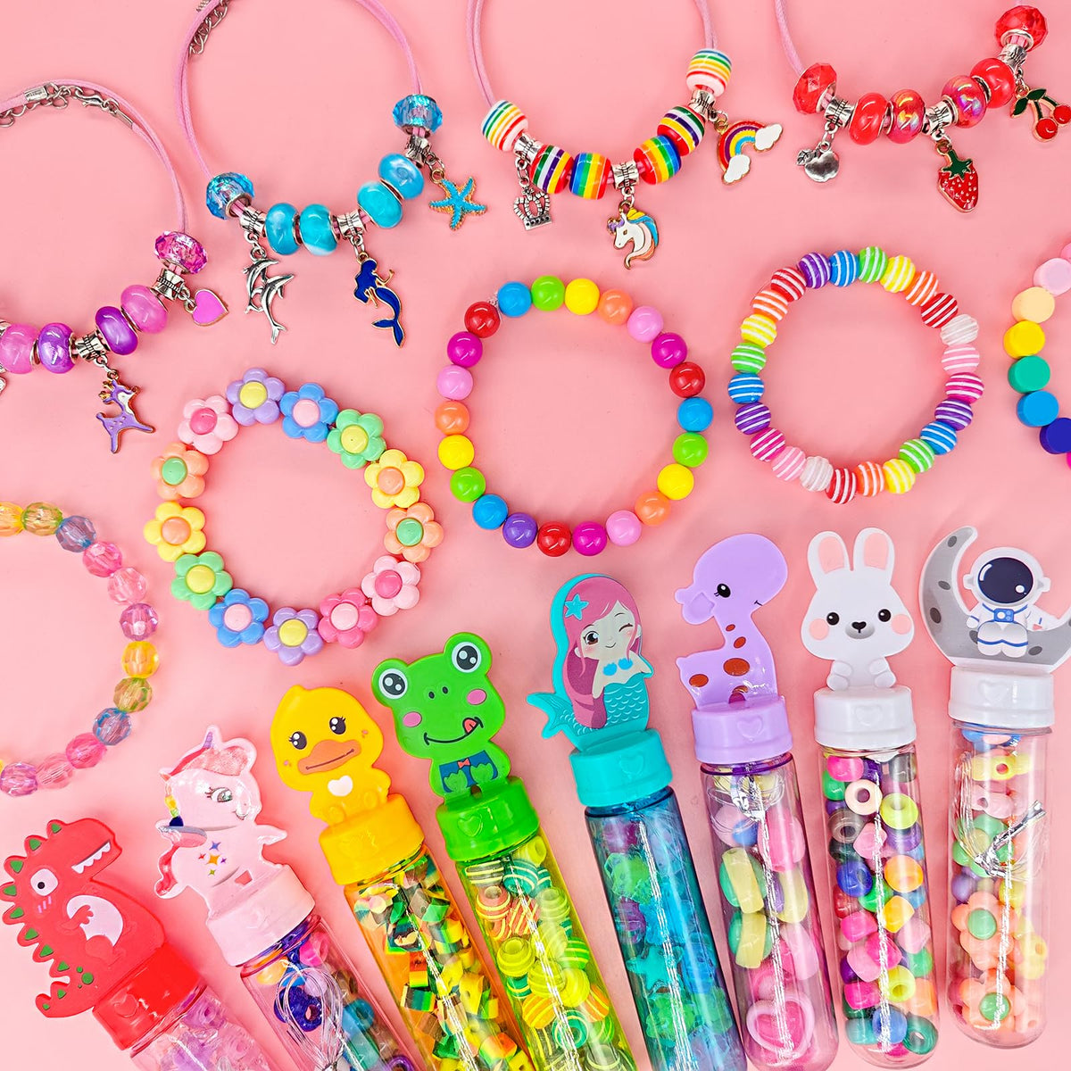 leitait 24 Pack Bracelet Wands,Charm Bracelet Jewelry Making Kit,Arts Crafts for Kids,Unicorn Party Favors Supplies,Goodie Bags Stuffers,Classroom Prizes,Birthday Gifts for Girls Ages 4-8 Years Old