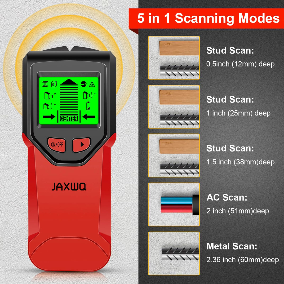 Stud Finder, Upgranded Wood and Metal Stud Detector, Live Wire Detection
