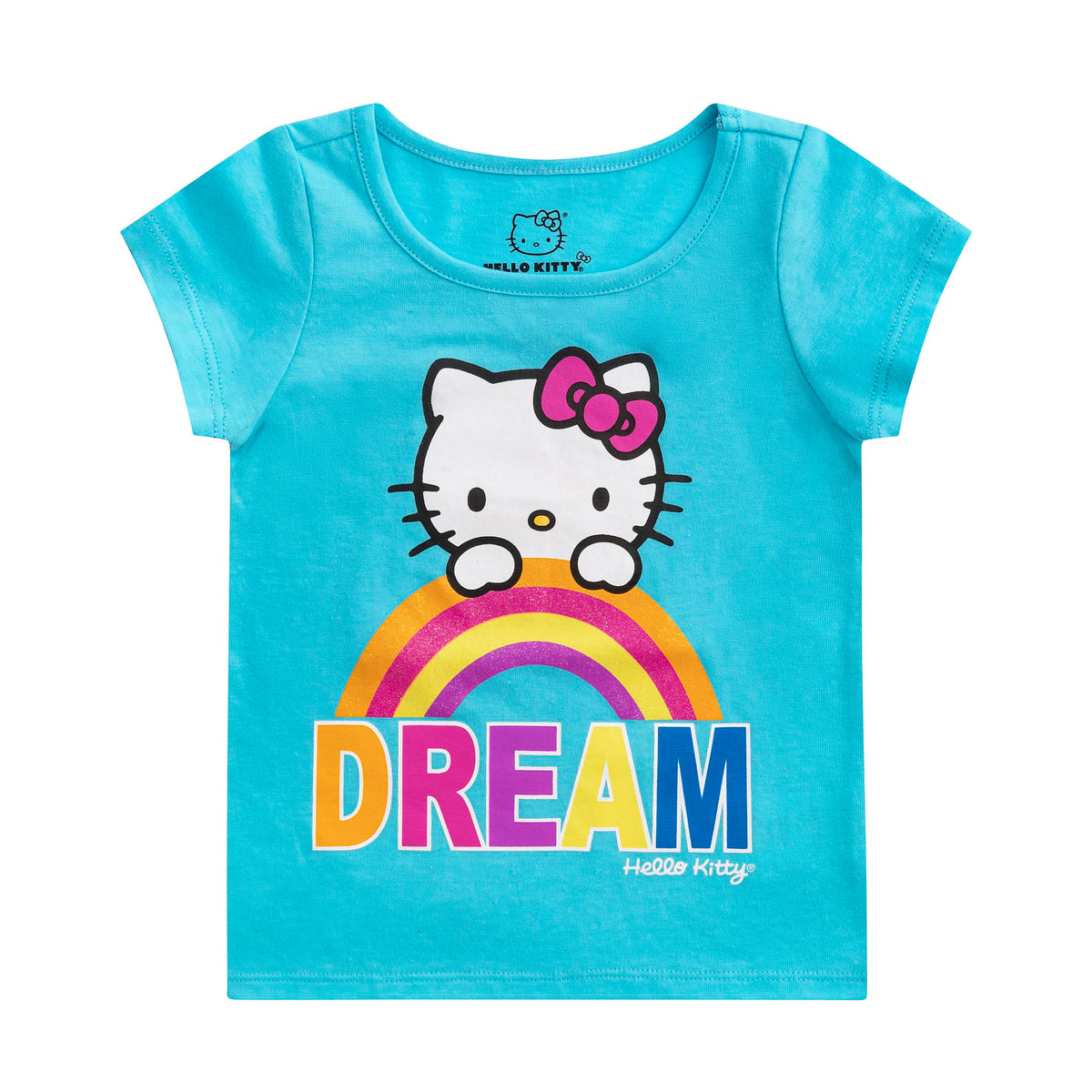 Hello Kitty Girls 4 Pack Short Sleeve T-Shirt for Toddler, Little and Big Kids Multicolor