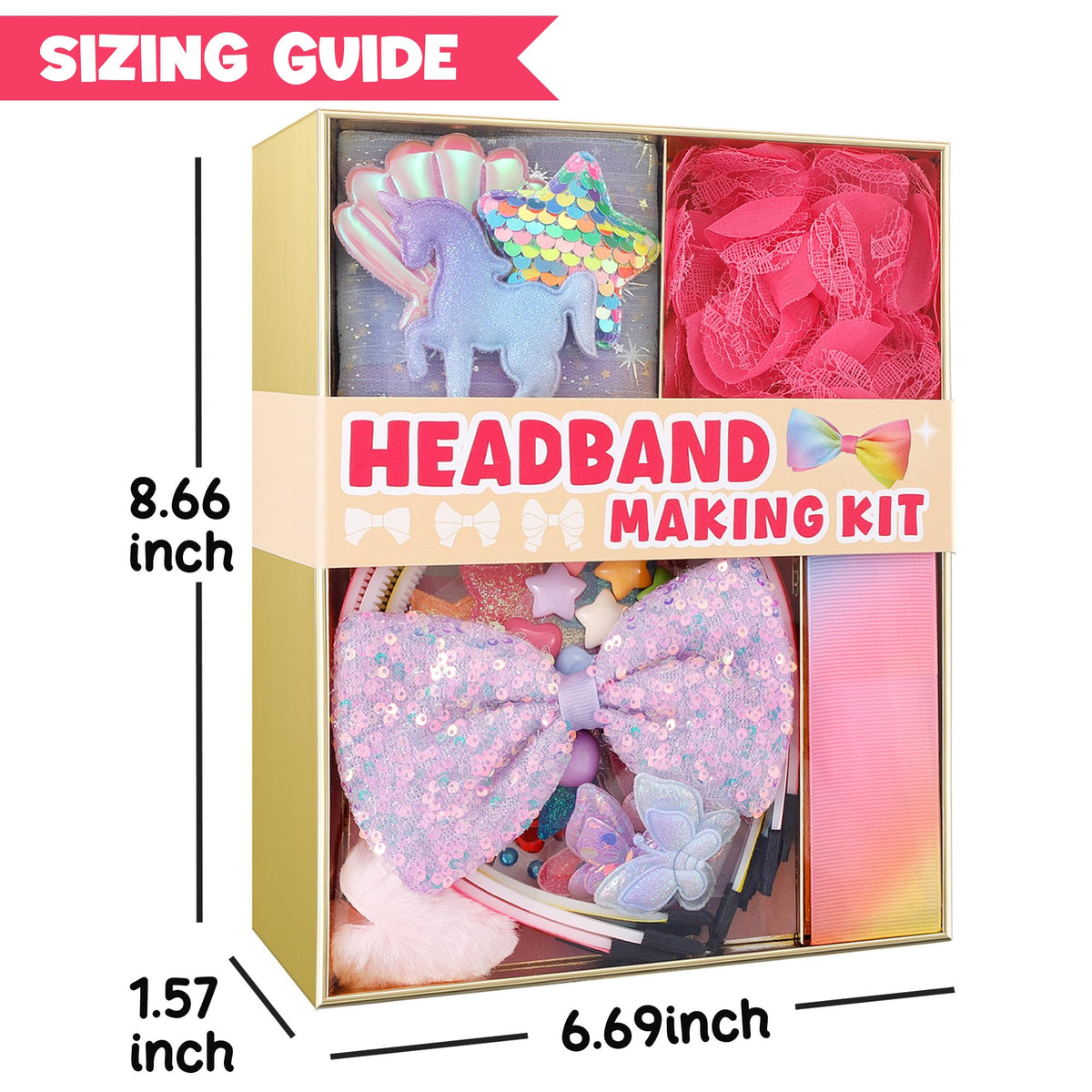 yasest Headband Making Kit - 89pcs DIY Craft Gift for 5 6 7 8 Year Old Girl