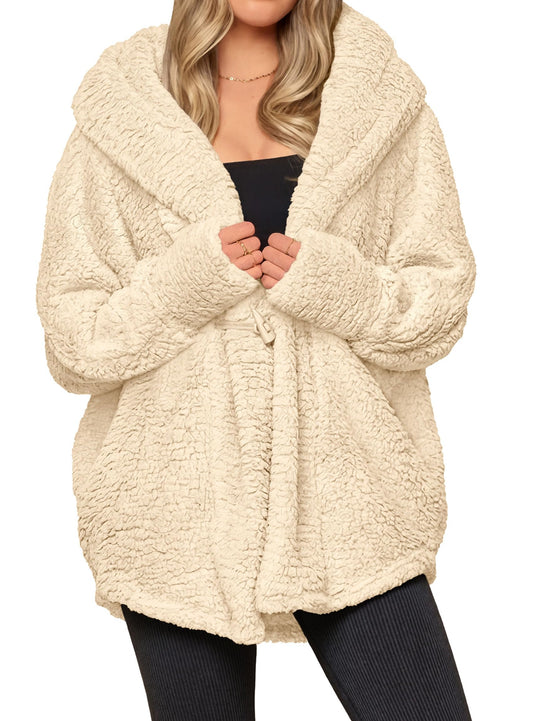 PRETTYGARDEN Women's Winter Warm Coats Hooded Faux Fur Sherpa Jacket