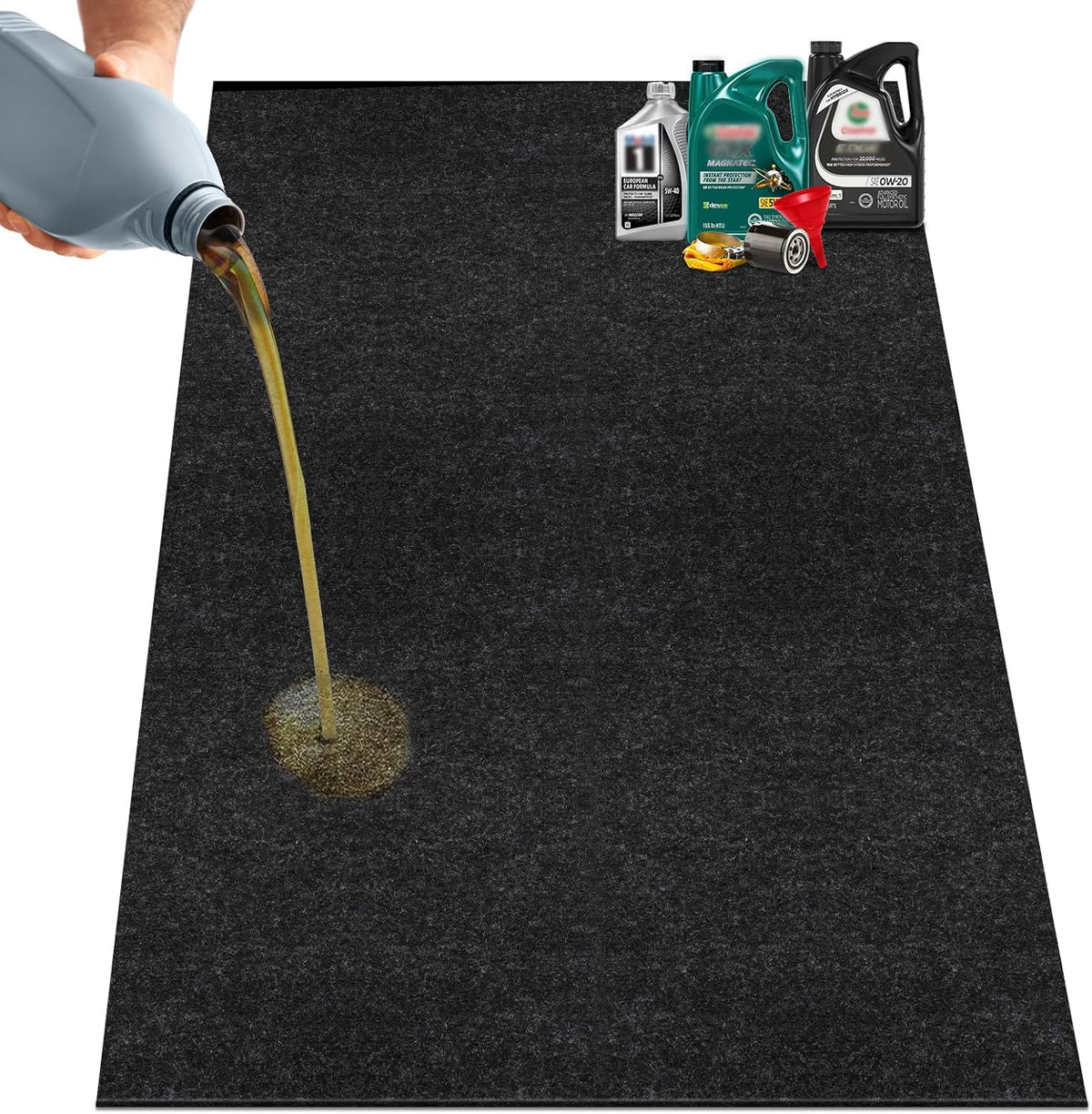 36" x 60" Oil Drip Mat for Garage Driveway, Reusable Rubber Floor Oil Spill Leak Absorbent Pads for Motorcycle Car Oil Leak Stain Resistant(1pcs)