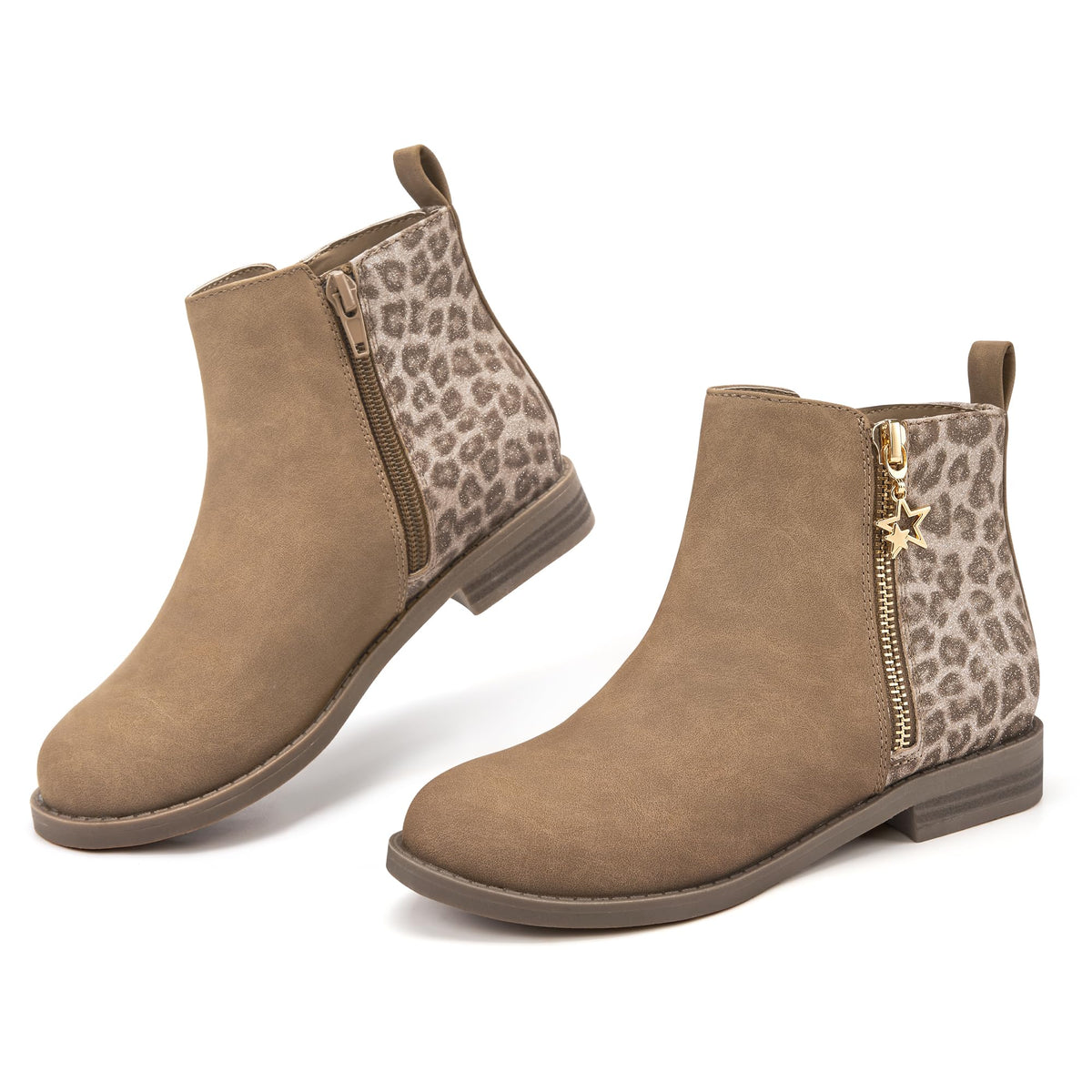 Stelle Girls Ankle Boots Glitter Fall Shoes(Leopard,4MB)