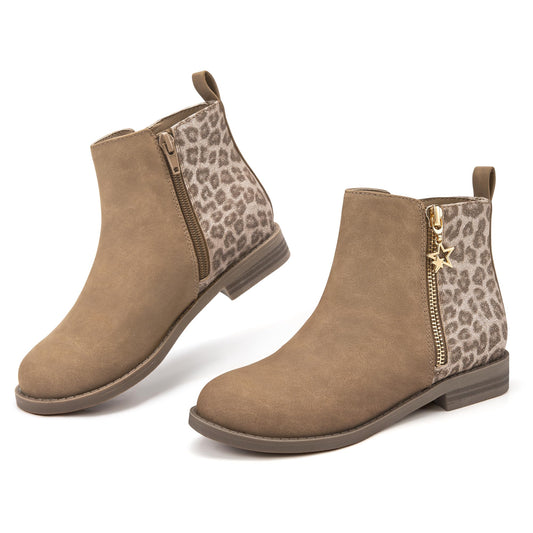 Stelle Girls Ankle Boots Glitter Fall Shoes(Leopard,4MB)