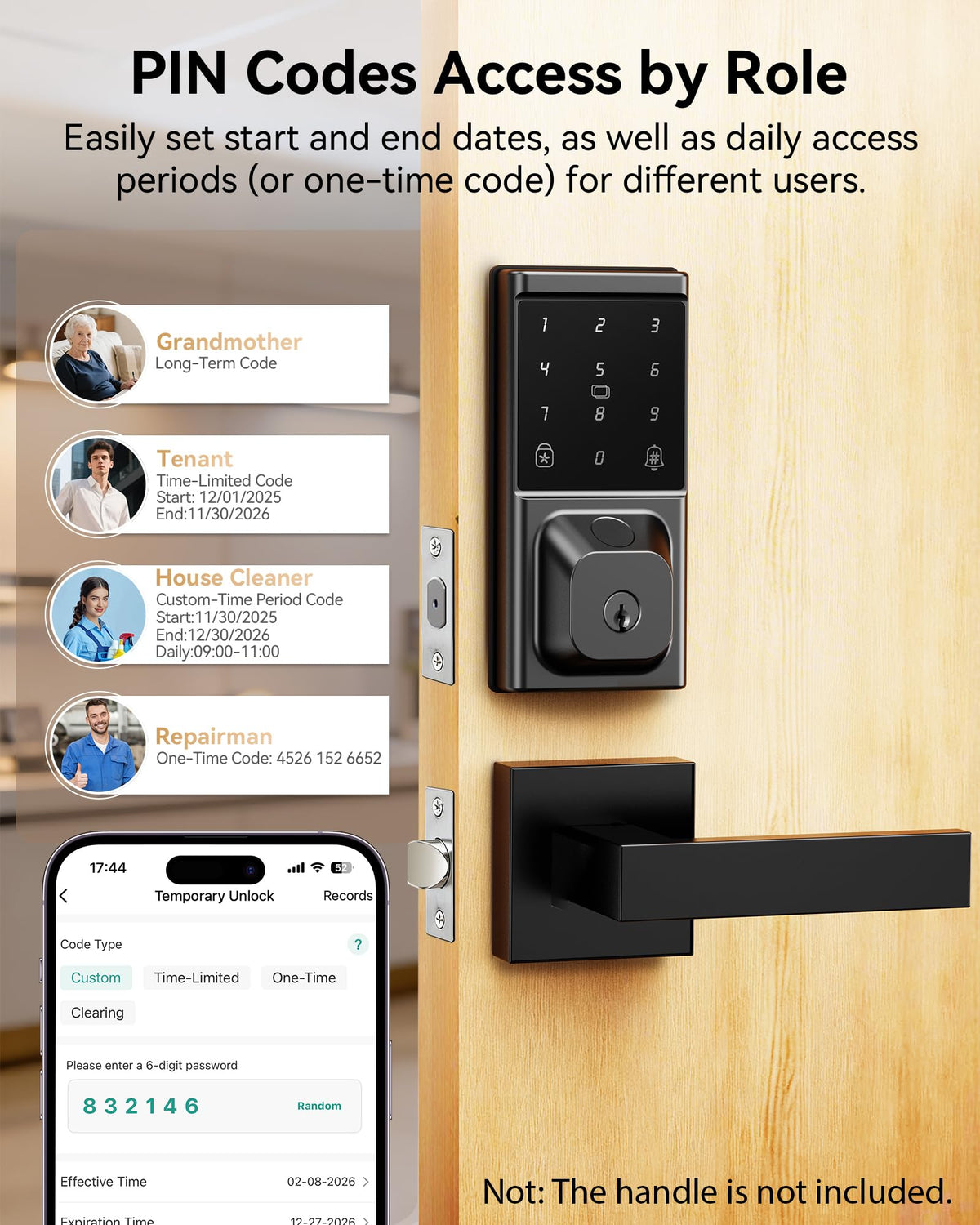 Fingerprint Smart Deadbolt Lock, Keyless Entry Door Lock