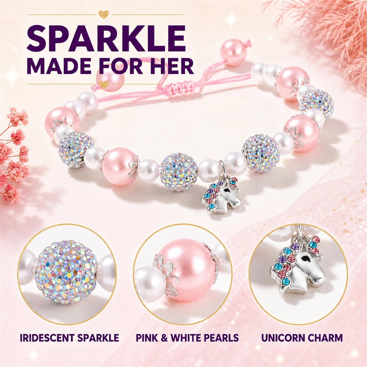 Alissl 4 Year Old Birthday Gifts,Unicorn Charm Bracelet for Girls