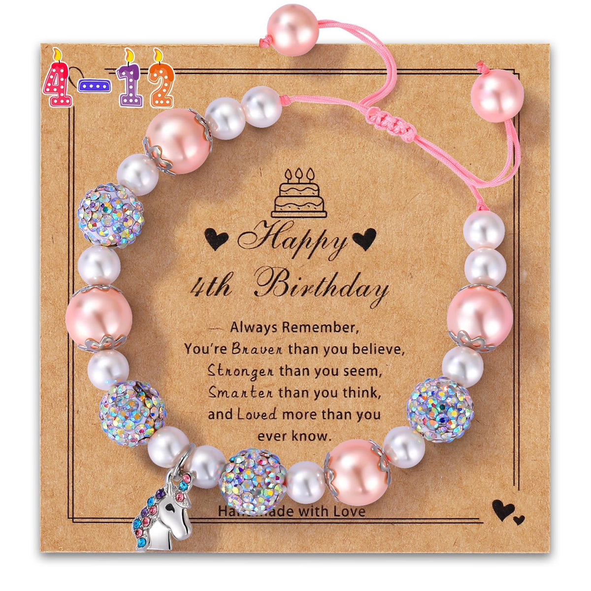 Alissl 4 Year Old Birthday Gifts,Unicorn Charm Bracelet for Girls