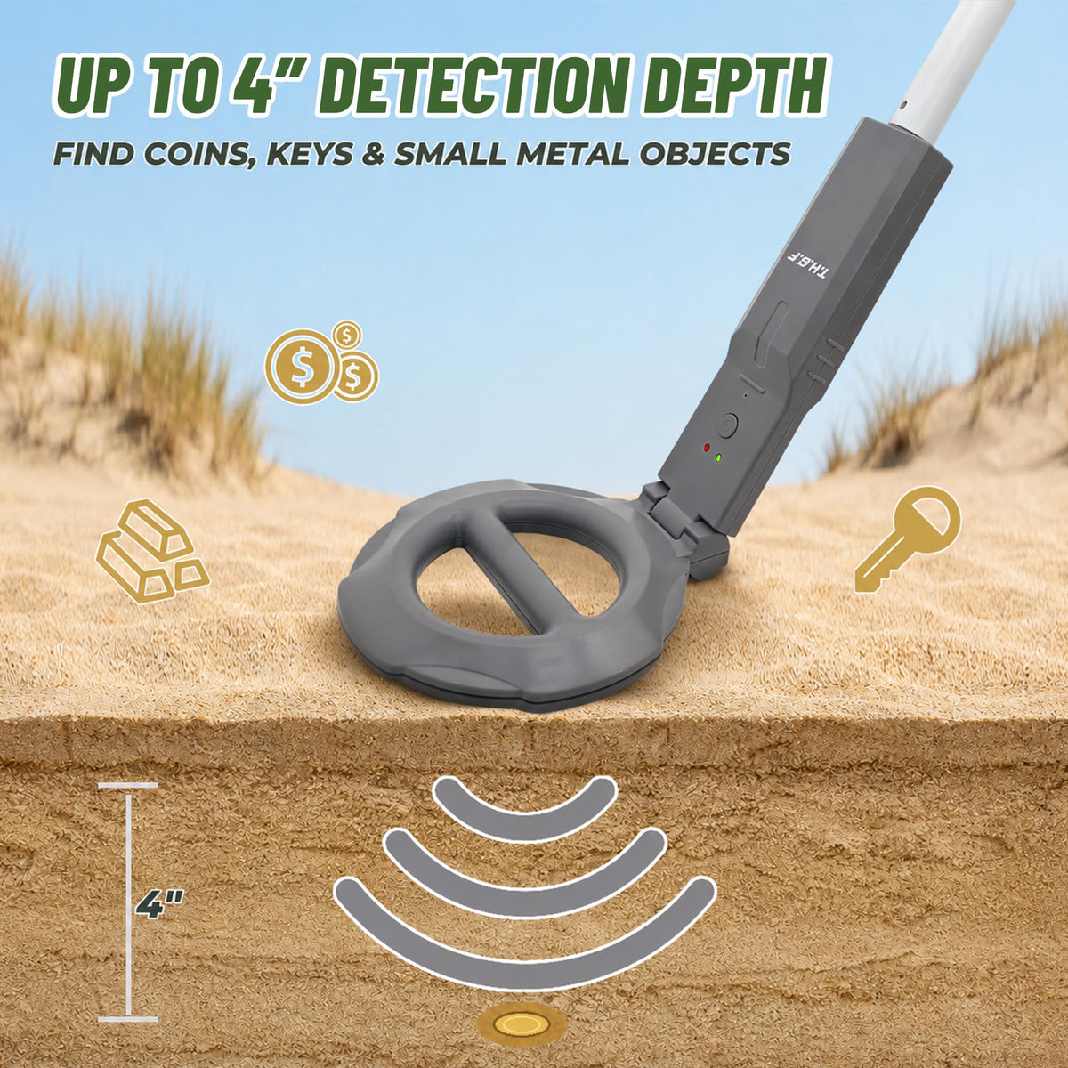 Qumiimet Kids Metal Detector Ages 4-8, Beach Treasure Hunt, Birthday Gift