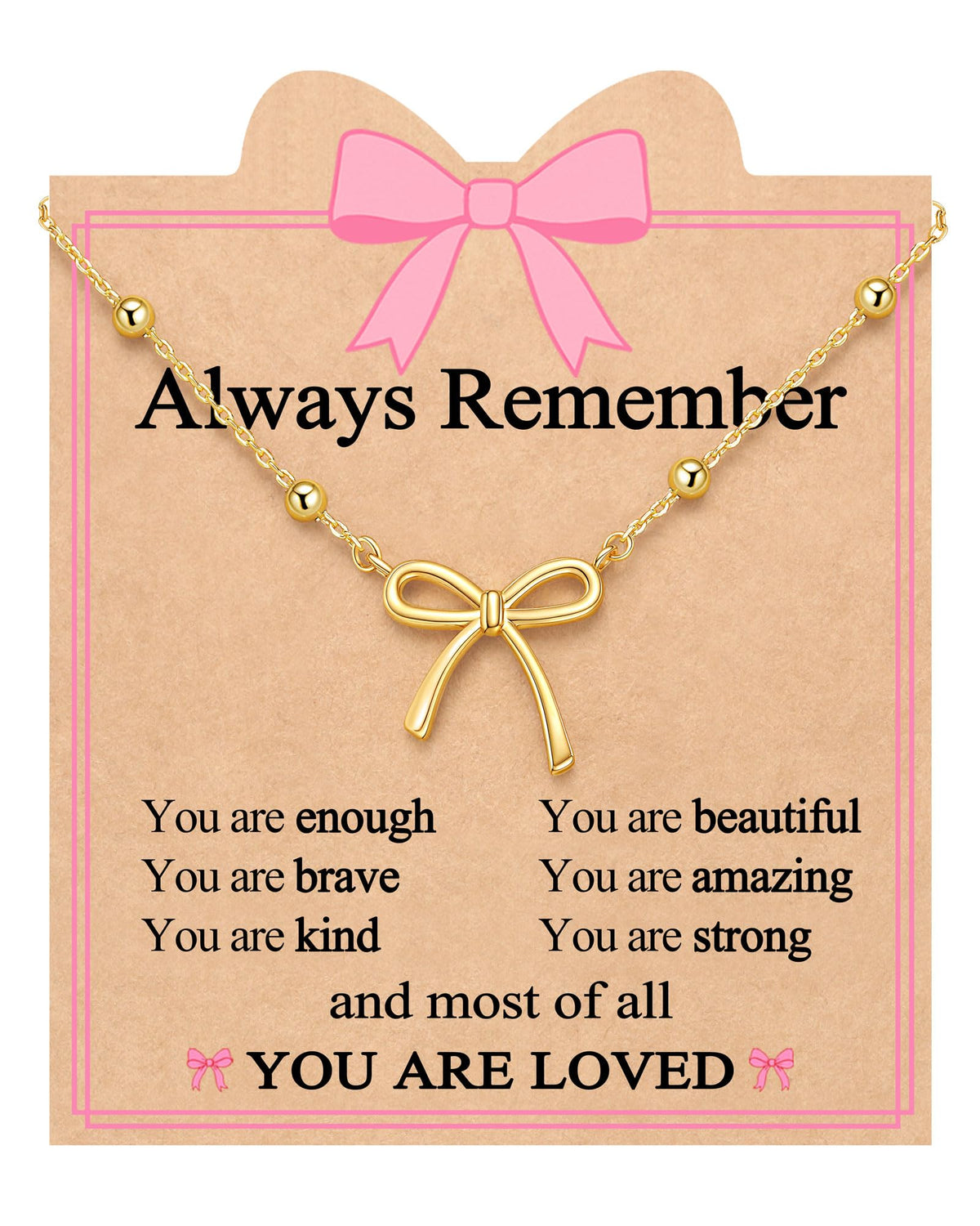 UNGENT THEM Bow Necklace Jewelry Tween Teen Girl Gifts Trendy Stuff Cute Girly Preppy Things 8 10 12 14 16 18 13 11 9 Year Old Birthday Teenage Girls Gift Ideas