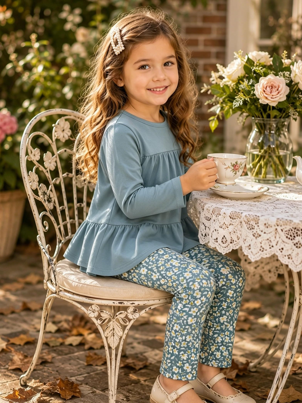 PaPaai Sara Girls Peplum Set