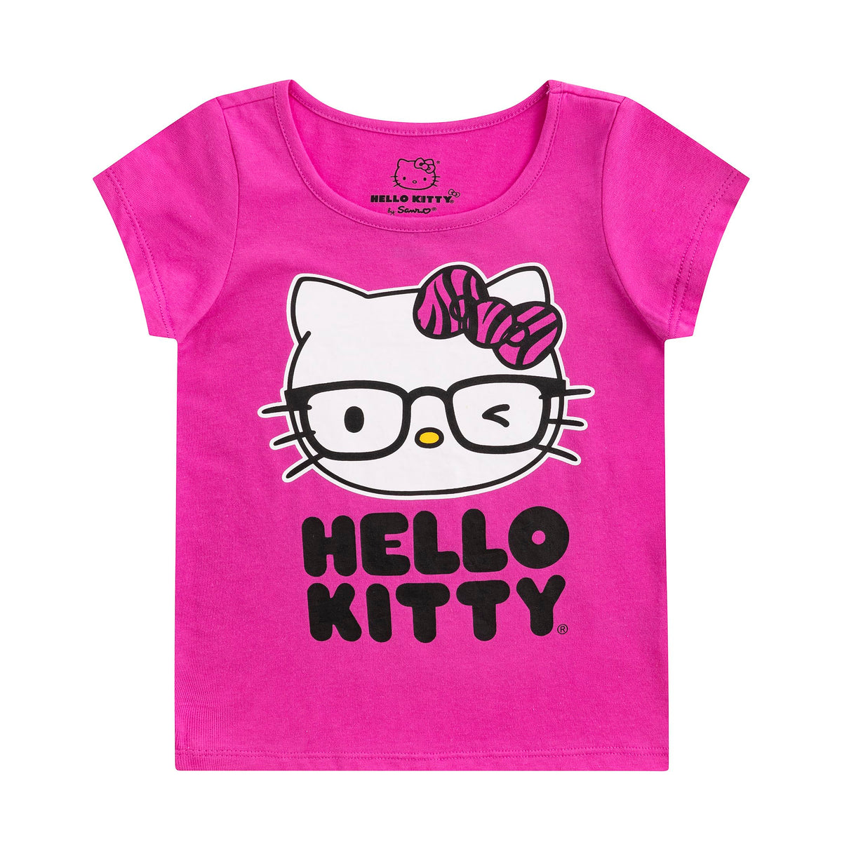 Hello Kitty Girls 4 Pack Short Sleeve T-Shirt for Toddler, Little and Big Kids Multicolor