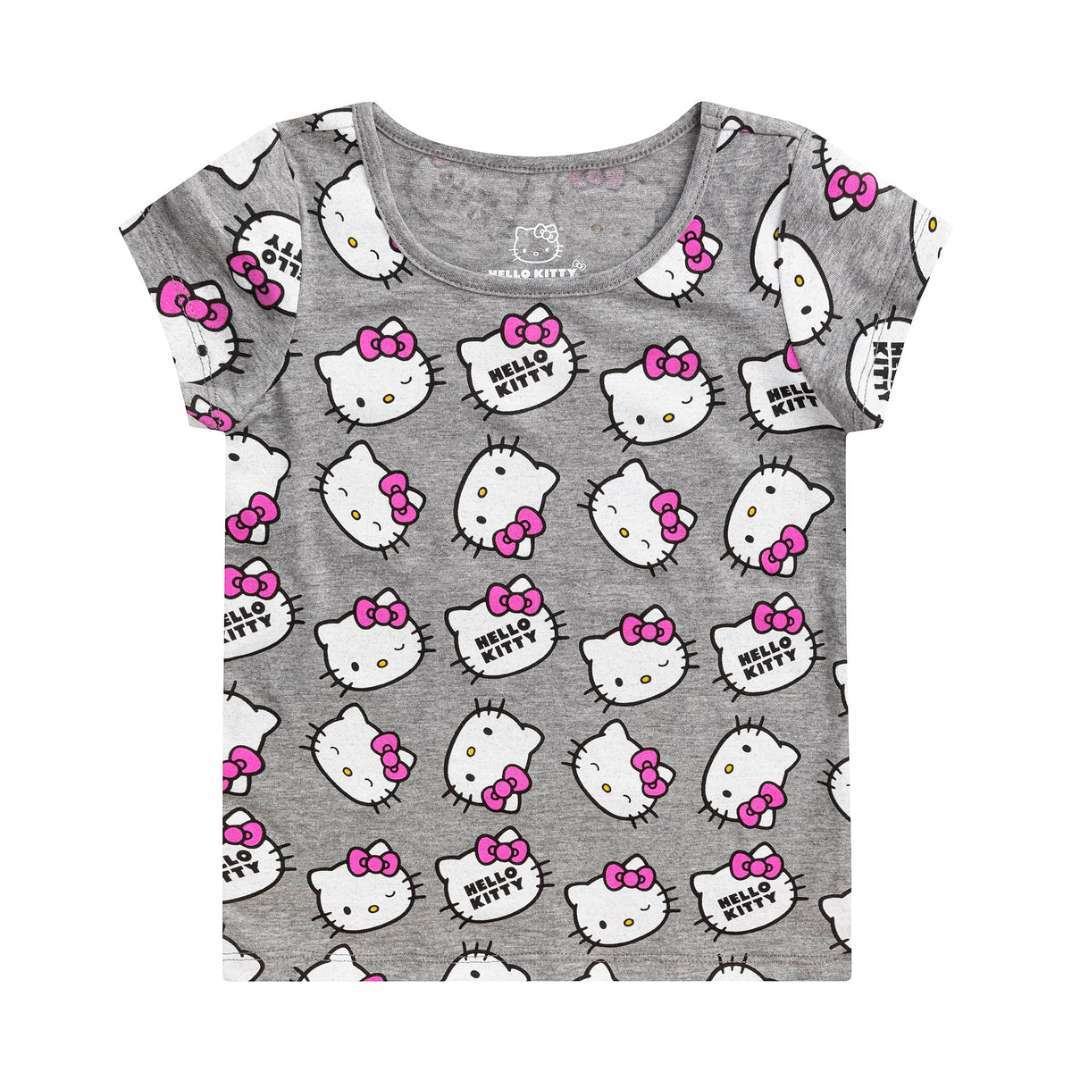 Hello Kitty Girls 4 Pack Short Sleeve T-Shirt for Toddler, Little and Big Kids Multicolor