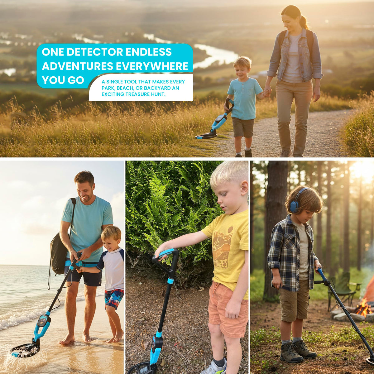 RIPTIC Metal Detector for Kids ��� Lightweight Kids Metal Detector with Adjustable Stem, LED Depth Display, Waterproof Search Coil, Shovel, Rake & Carry Bag ��� Outdoor Treasure