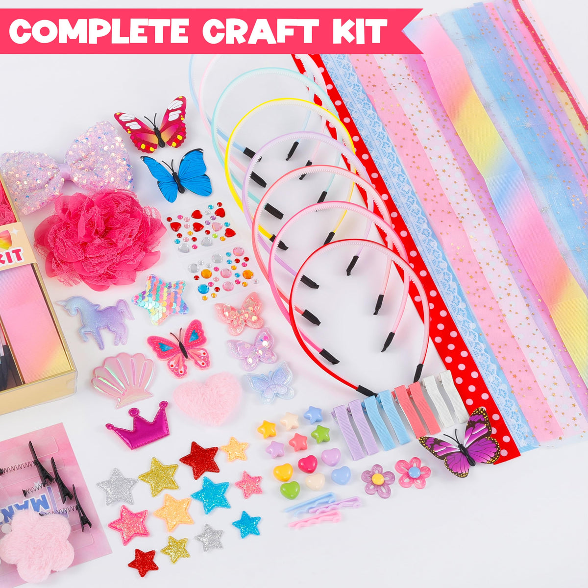 yasest Headband Making Kit - 89pcs DIY Craft Gift for 5 6 7 8 Year Old Girl