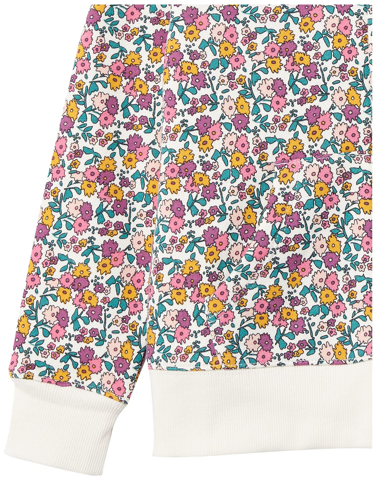 Amazon Essentials Girls' Fleece Full-Zip Hoodie Sweatshirts, Multi Ditsy Floral, Small